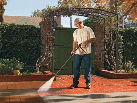 Cleaning Brick with Pressure Washer